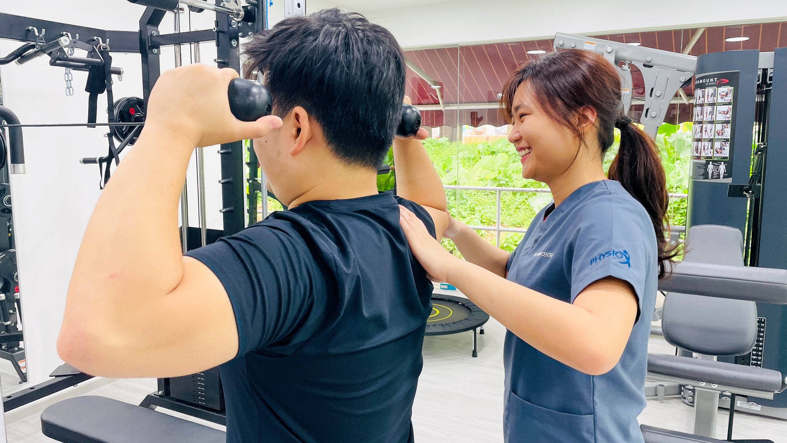 Face pull exercise with cable machine Face pull exercise with cable machine